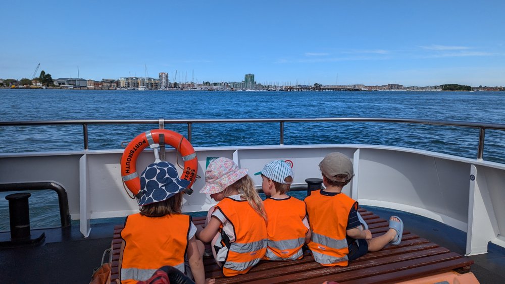Children on the Gosport ferry