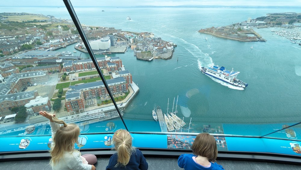 Children at the Spinnaker Tower viewing deck, Portsmouth